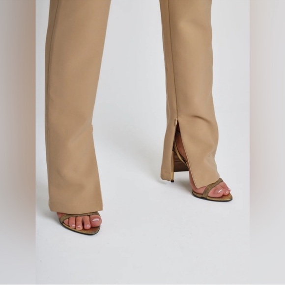 Odd Muse The Ultimate Muse Straight Leg Trousers in Camel - Picture 3 of 14
